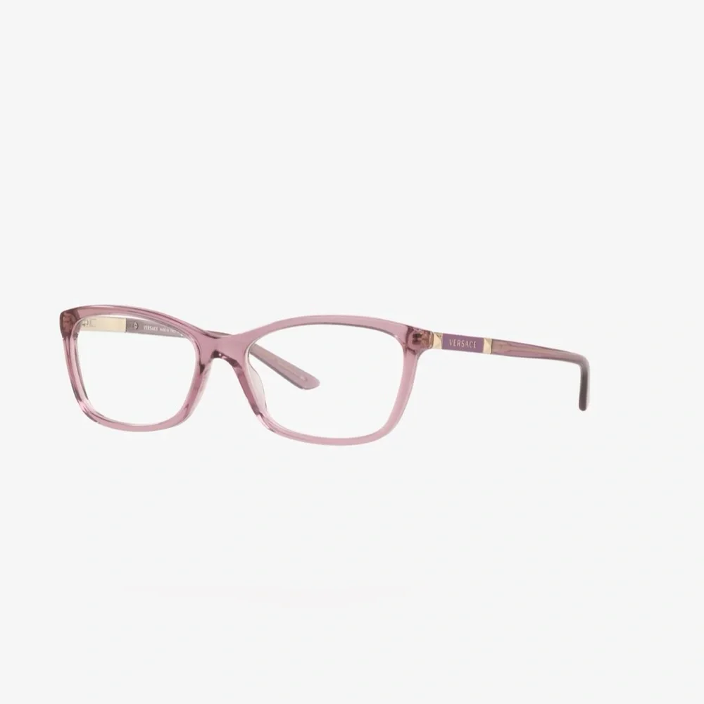 VERSACE NWOT Contemporary Translucent Tan 54-16-140 Modern Rectangle Eyeglass